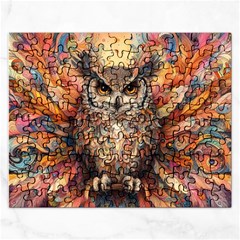 Drawing Olw Bird Rectangular Jigsaw Puzzl by Ravend