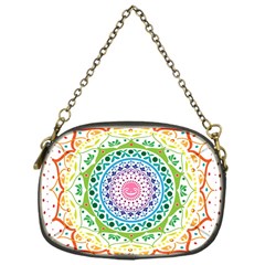 Mandala Pattern Rainbow Pride Chain Purse (one Side) by Vaneshop