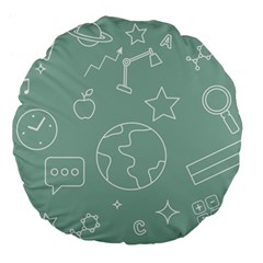 Board Chalk School Earth Book Large 18  Premium Flano Round Cushions by Grandong