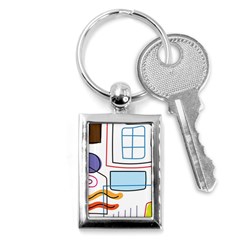 Sketch Line Art Doodles Design Key Chain (rectangle) by Grandong