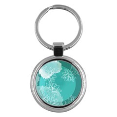 Flowers  Floral Design Background Key Chain (round) by Grandong