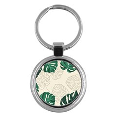 Leaves Monstera Background Key Chain (round) by Grandong