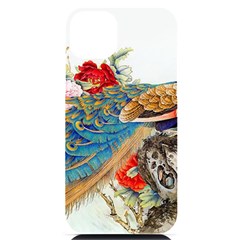 Birds Peacock Artistic Colorful Flower Painting Iphone 14 Plus Black Uv Print Case by Sarkoni