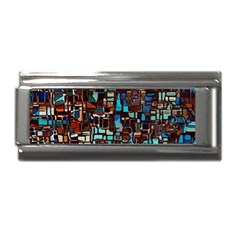 Stained Glass Mosaic Abstract Superlink Italian Charm (9mm) by Sarkoni