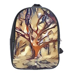 Tree Forest Woods Nature Landscape School Bag (xl) by Sarkoni