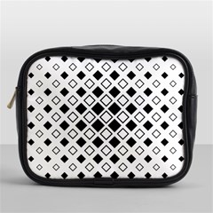 Square Diagonal Pattern Monochrome Mini Toiletries Bag (one Side) by Apen