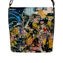 Art Graffiti Abstract Vintage Lines Flap Closure Messenger Bag (l) by Amaryn4rt