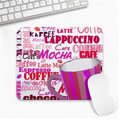 Coffee Cup Lettering Coffee Cup Large Mousepad by Amaryn4rt