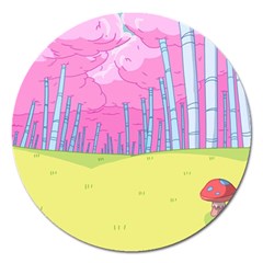 Red Mushroom Animation Adventure Time Cartoon Multi Colored Magnet 5  (round) by Sarkoni