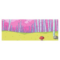 Red Mushroom Animation Adventure Time Cartoon Multi Colored Banner And Sign 8  X 3  by Sarkoni