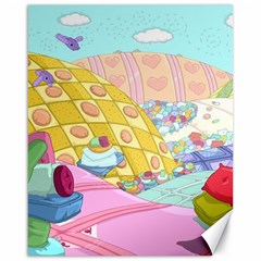 Pillows And Vegetable Field Illustration Adventure Time Cartoon Canvas 16  X 20  by Sarkoni