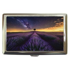 Bed Of Purple Petaled Flowers Photography Landscape Nature Cigarette Money Case by Sarkoni