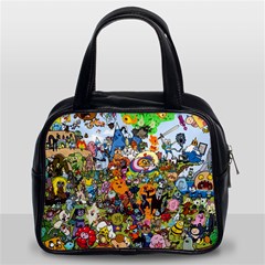 Cartoon Characters Tv Show  Adventure Time Multi Colored Classic Handbag (two Sides) by Sarkoni