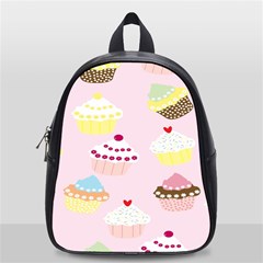 Cupcakes Wallpaper Paper Background School Bag (small) by Apen