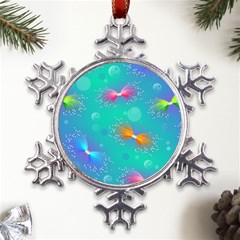 Non Seamless Pattern Blues Bright Metal Large Snowflake Ornament by Dutashop