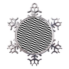 Zigzag Chevron Pattern Metal Large Snowflake Ornament by Dutashop