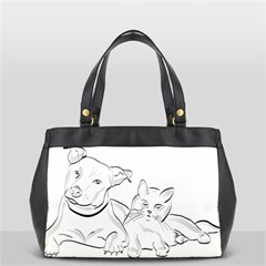 Dog Cat Domestic Animal Silhouette Oversize Office Handbag (2 Sides) by Modalart