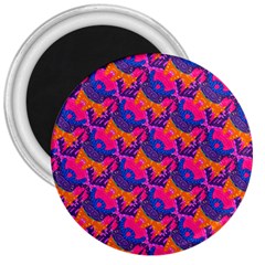 Purple Blue Abstract Pattern 3  Magnets by Bedest