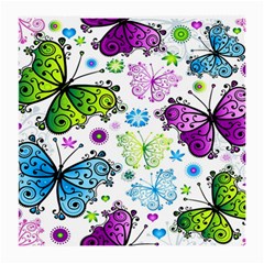 Butterflies Abstract Background Colorful Desenho Vector Medium Glasses Cloth (2 Sides) by Bedest