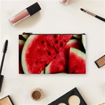 Watermelon Fruit Green Red Cosmetic Bag (Small) Front