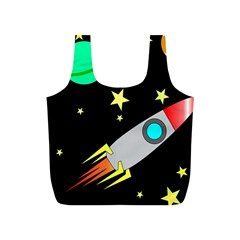 Planet Rocket Space Stars Full Print Recycle Bag (s) by Ravend