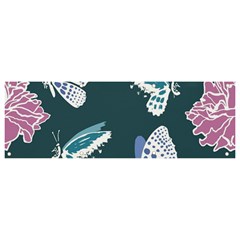 Butterfly Pattern Dead Death Rose Banner And Sign 9  X 3  by Ravend