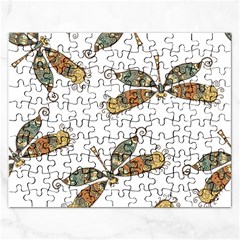 Pattern Dragonfly Background Rectangular Jigsaw Puzzl by Ravend