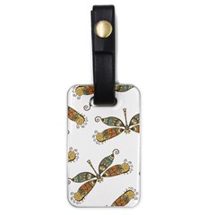 Pattern Dragonfly Background Luggage Tag (one Side) by Ravend