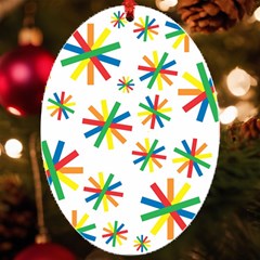 Celebrate Pattern Colorful Design Uv Print Acrylic Ornament Oval by Ravend