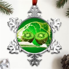 Kiwi Fruit Vitamins Healthy Cut Metal Small Snowflake Ornament by Amaryn4rt