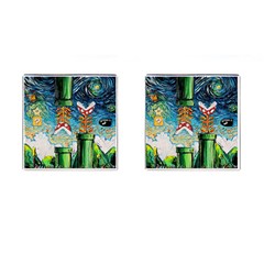 Cartoon Game Games Starry Night Doctor Who Van Gogh Parody Cufflinks (square) by Modalart