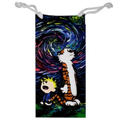 Cartoon Art Starry Night Van Gogh Jewelry Bag by Modalart