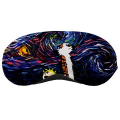 Cartoon Art Starry Night Van Gogh Sleep Mask by Modalart