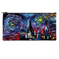 Castle Hogwarts Starry Night Print Van Gogh Parody Pencil Case by Modalart