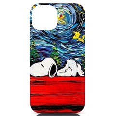 Dog House Vincent Van Gogh s Starry Night Parody Iphone 14 Black Uv Print Case by Modalart