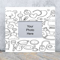 Baby Hand Sketch Drawn Toy Doodle White Wall Photo Frame 5  X 7  by Pakjumat