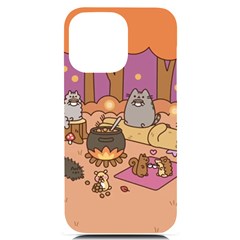 Pusheen Cute Fall The Cat Iphone 14 Pro Max Black Uv Print Case by Modalart