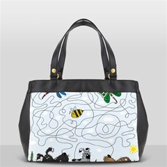 Dog Puzzle Maze Bee Butterfly Oversize Office Handbag (2 Sides) by Modalart