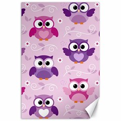 Seamless Cute Colourfull Owl Kids Pattern Canvas 24  X 36  by Bedest