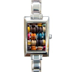 Macaroon Sweet Treat Rectangle Italian Charm Watch by Pakjumat