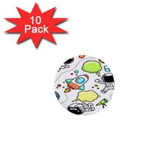 Sketch Cartoon Space Set 1  Mini Buttons (10 Pack)  by Hannah976