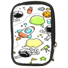 Sketch Cartoon Space Set Compact Camera Leather Case by Hannah976