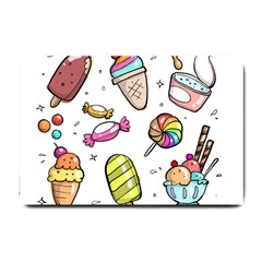 Doodle Cartoon Drawn Cone Food Small Doormat by Hannah976