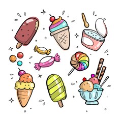 Doodle Cartoon Drawn Cone Food Play Mat (rectangle) by Hannah976