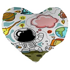 Sketch Cute Child Funny Large 19  Premium Heart Shape Cushions by Hannah976