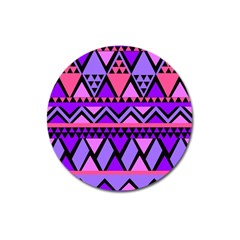 Seamless Purple Pink Pattern Magnet 3  (round) by Hannah976