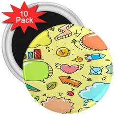 Cute Sketch Child Graphic Funny 3  Magnets (10 Pack)  by Hannah976