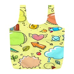 Cute Sketch Child Graphic Funny Full Print Recycle Bag (l) by Hannah976