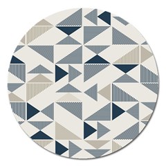 Geometric Triangle Modern Mosaic Magnet 5  (round) by Hannah976