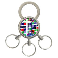 Color Graffiti Pattern Geometric 3-ring Key Chain by Hannah976